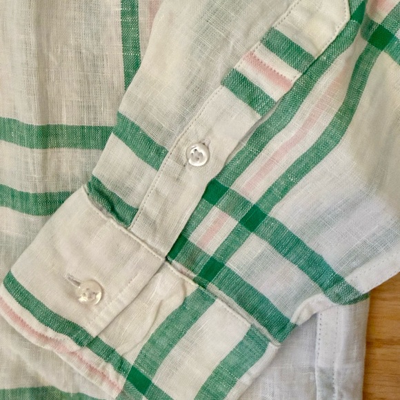 Frank & Eileen Hello Eileen Linen Plaid Button Down Shirt Size Small Luxury - Picture 6 of 10